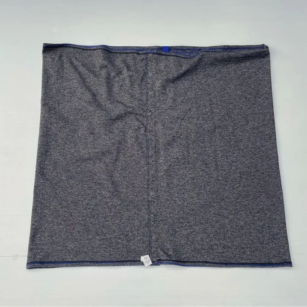 Lululemon Athletica cowl style scarf striped blue and grey